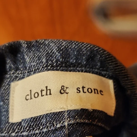 Evereve cloth & stone Flap Pocket Zipper Shacket In Horizonwash Medium - Picture 9 of 12